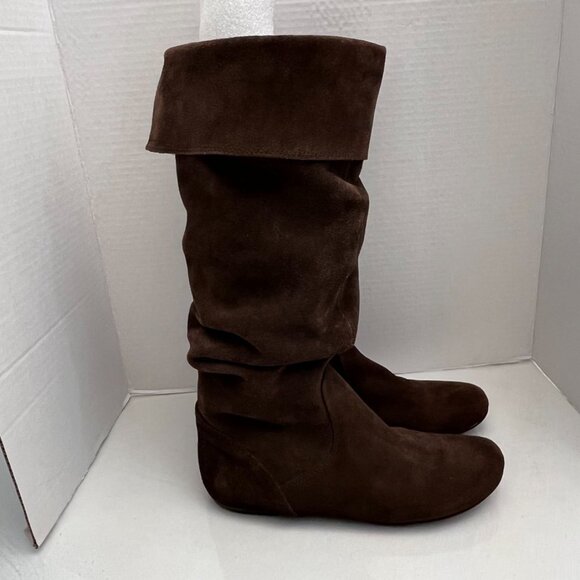Steve Madden Bonanza Slouch Knee High Boots Brown Suede 8 - Picture 3 of 13